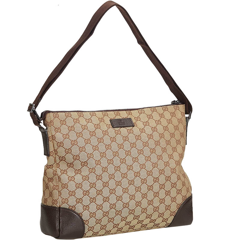 

Gucci Brown/Beige GG Canvas Leather Jacquard Crossbody Bag
