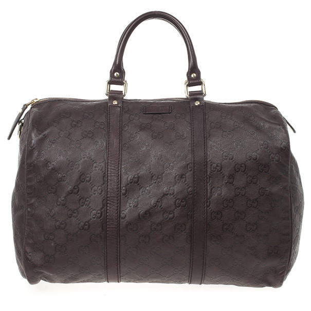 Pre Owned Gucci Brown Guccissima Joy Boston Bag