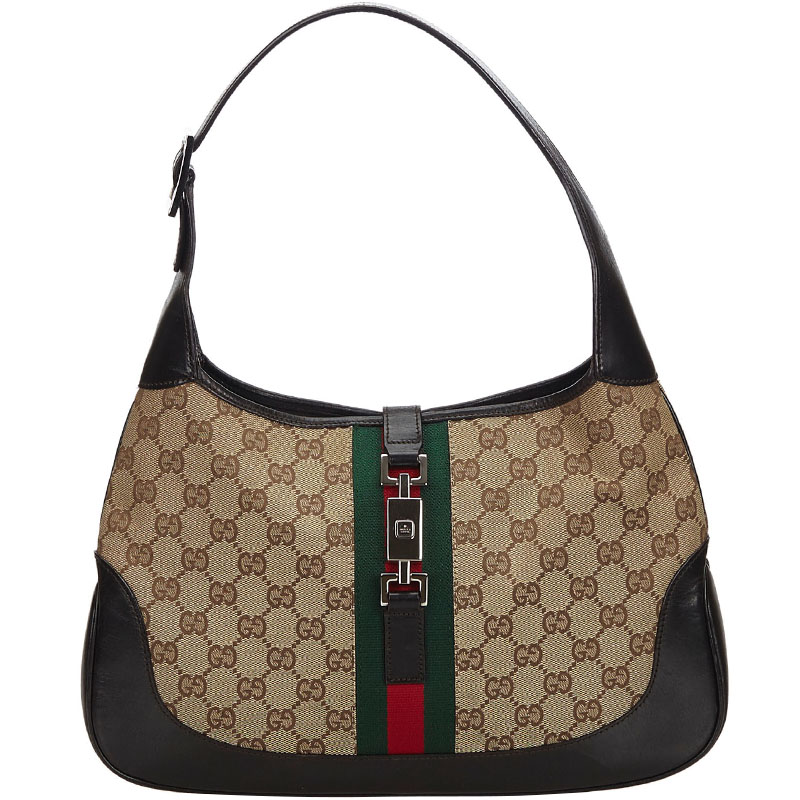 Gucci Beige/Brown GG Canvas Web Jackie Shoulder Bag Gucci | TLC
