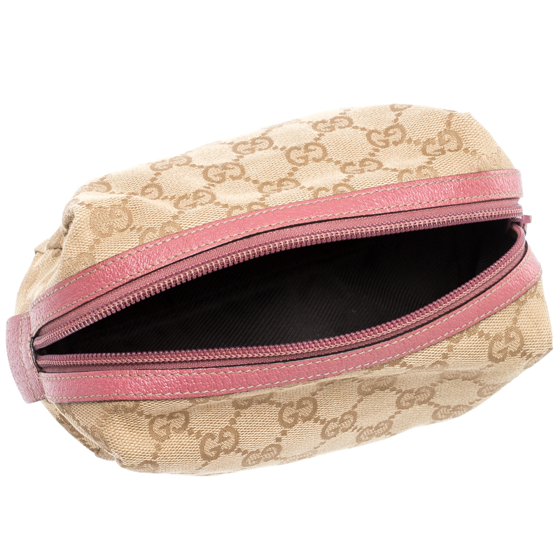 

Gucci Beige/Pink GG Canvas Cosmetic Pouch