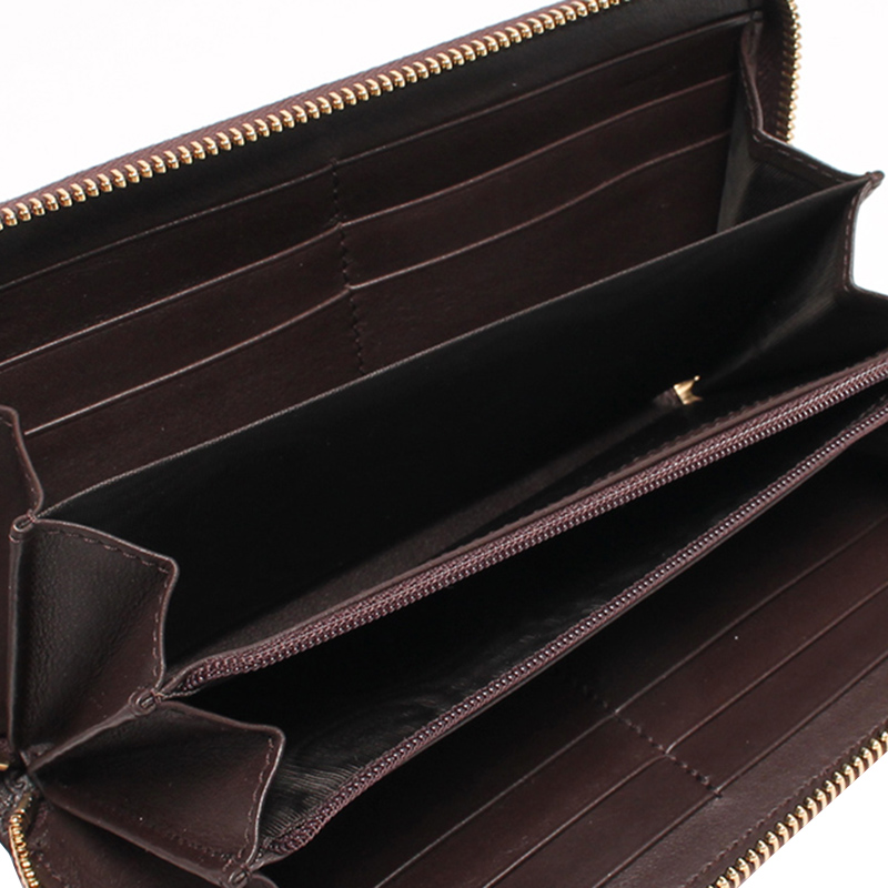 

Gucci Brown Leather Long Zipper Wallet