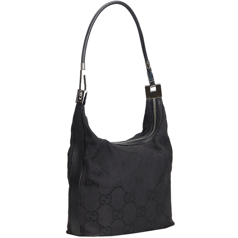 

Gucci Black GG Jacquard Canvas Shoulder Bag