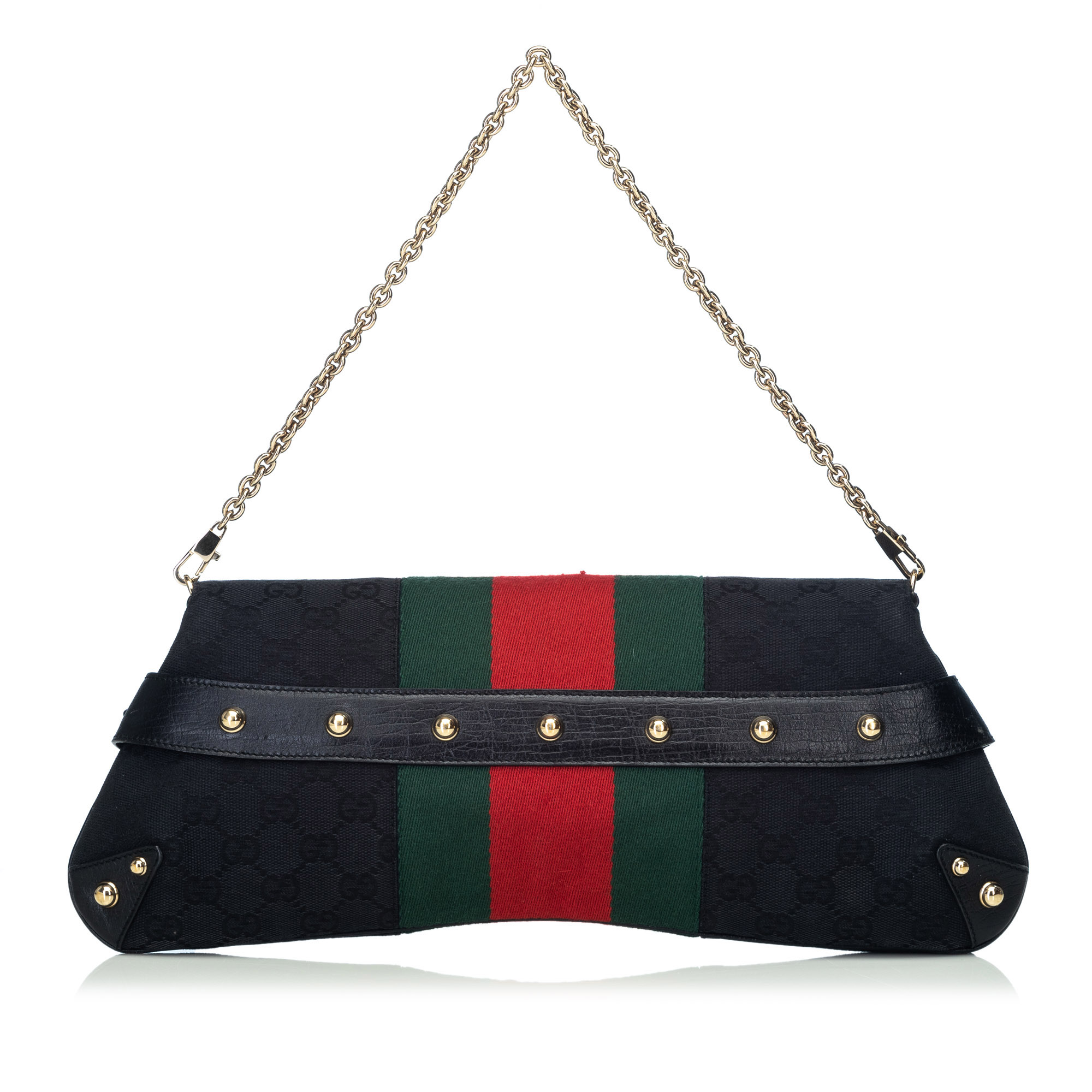 gucci black clutch with chain