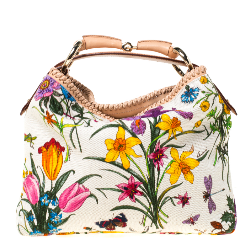 gucci horsebit floral bag