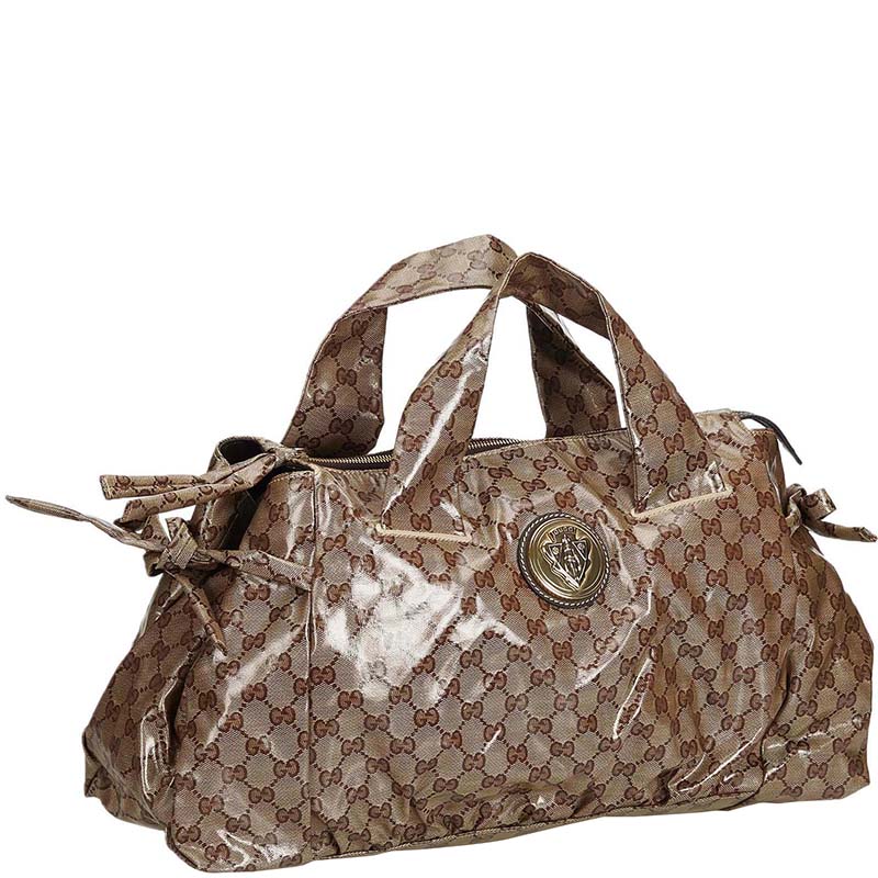 

Gucci Brown Guccissima Coated Canvas Hysteria Boston Bag