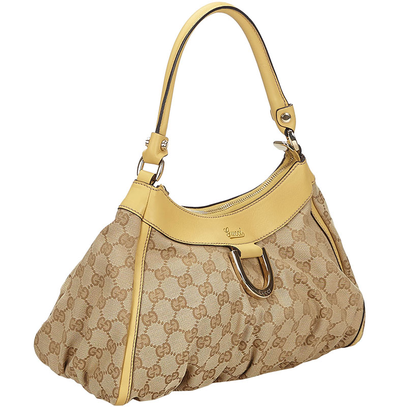 

Gucci Brown GG Canvas Abbey D-Ring Shoulder Bag, Beige