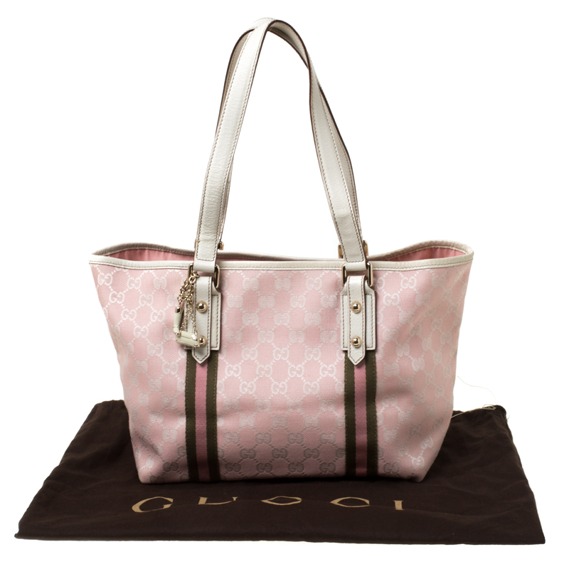 Gucci Pink GG Monogram Canvas Jolicoeur Tote Bag 3gz53s