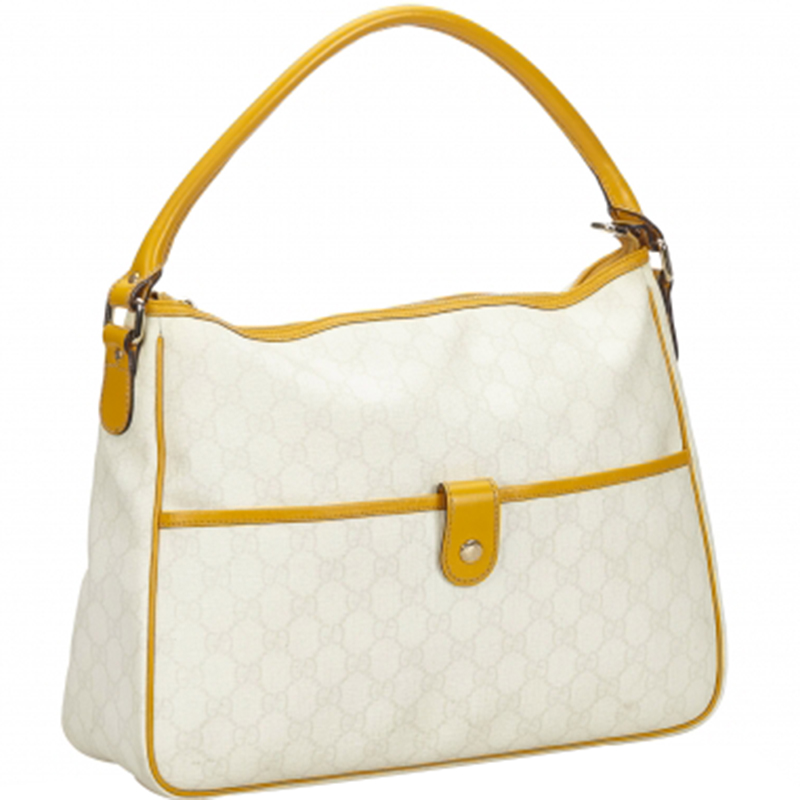 

Gucci White GG Canvas Handbag, Brown