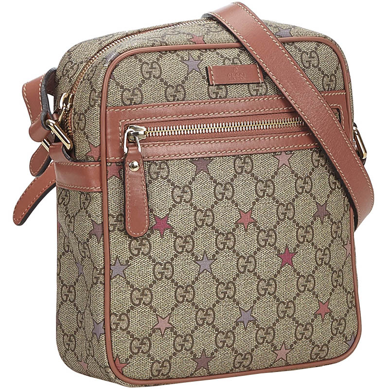 

Gucci Brown/Beige GG Canvas Supreme Star Crossbody Bag