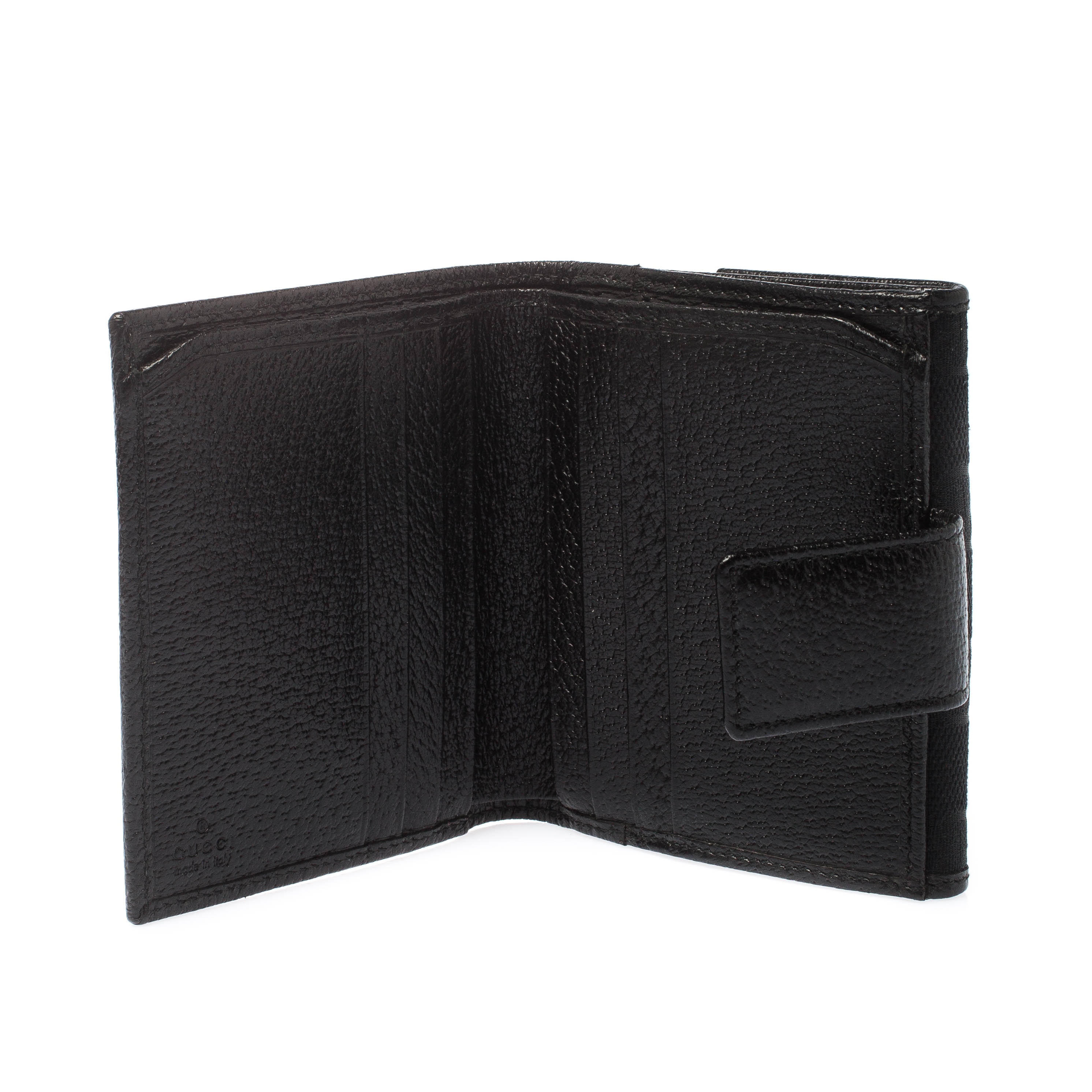 

Gucci Black Guccissima Leather Mini Flap French Wallet