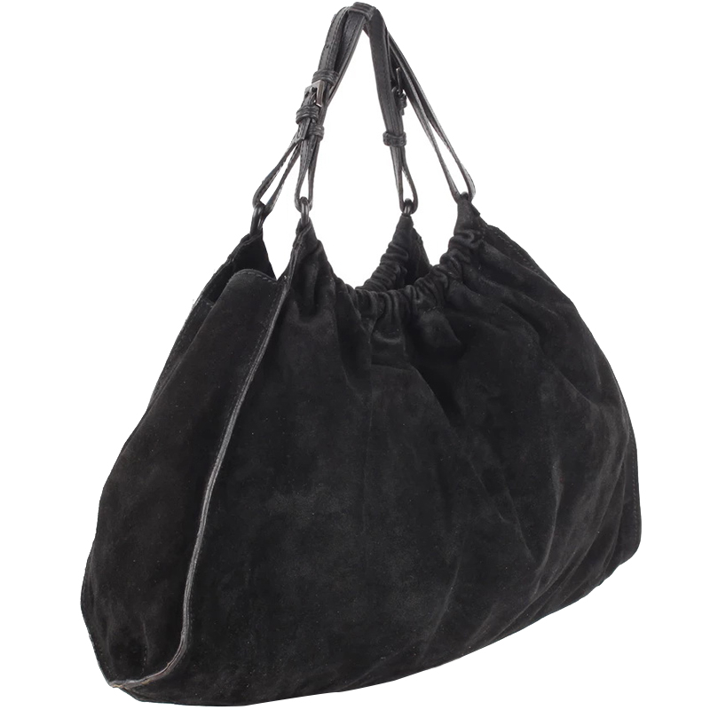 

Gucci Black Suede Hobo Bag