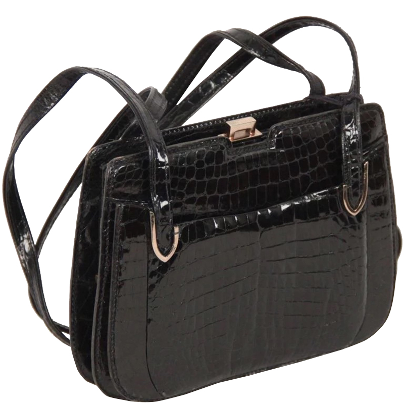 

Gucci Black Crocodile Leather Shoulder Bag