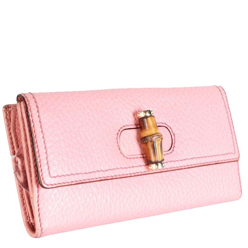 Leather wallet Gucci Pink in Leather - 31501336