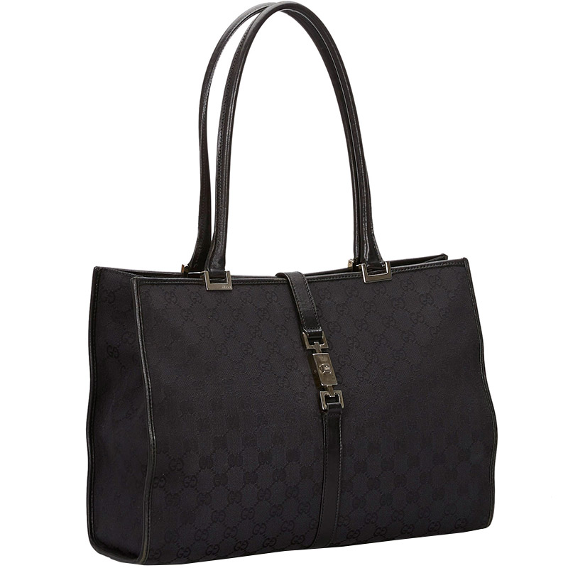 

Gucci Black GG Canvas New Jackie Tote Bag