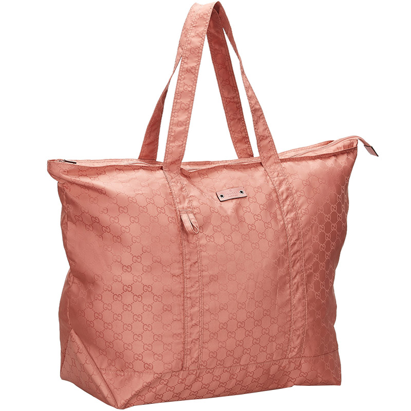 

Gucci Pink GG Nylon Tote Bag
