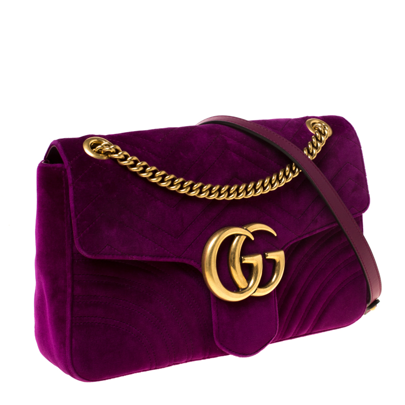 gucci bag purple velvet