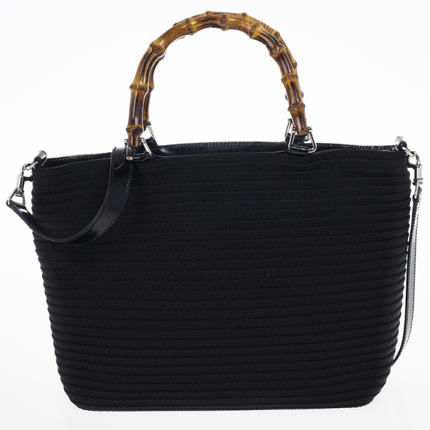 مملوكة مسبقًا Gucci Bamboo Black Nylon Tote