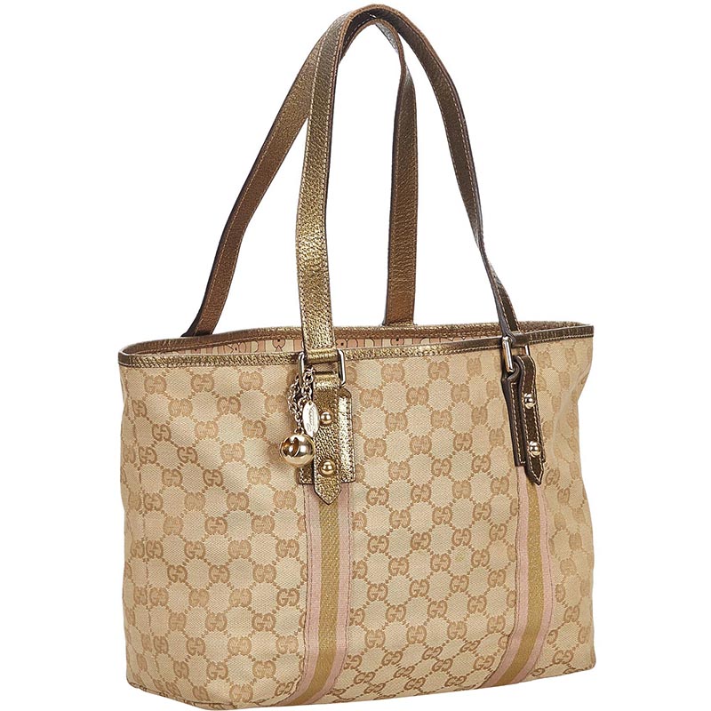 

Gucci Beige GG Canvas Jolicoeur Tote Bag