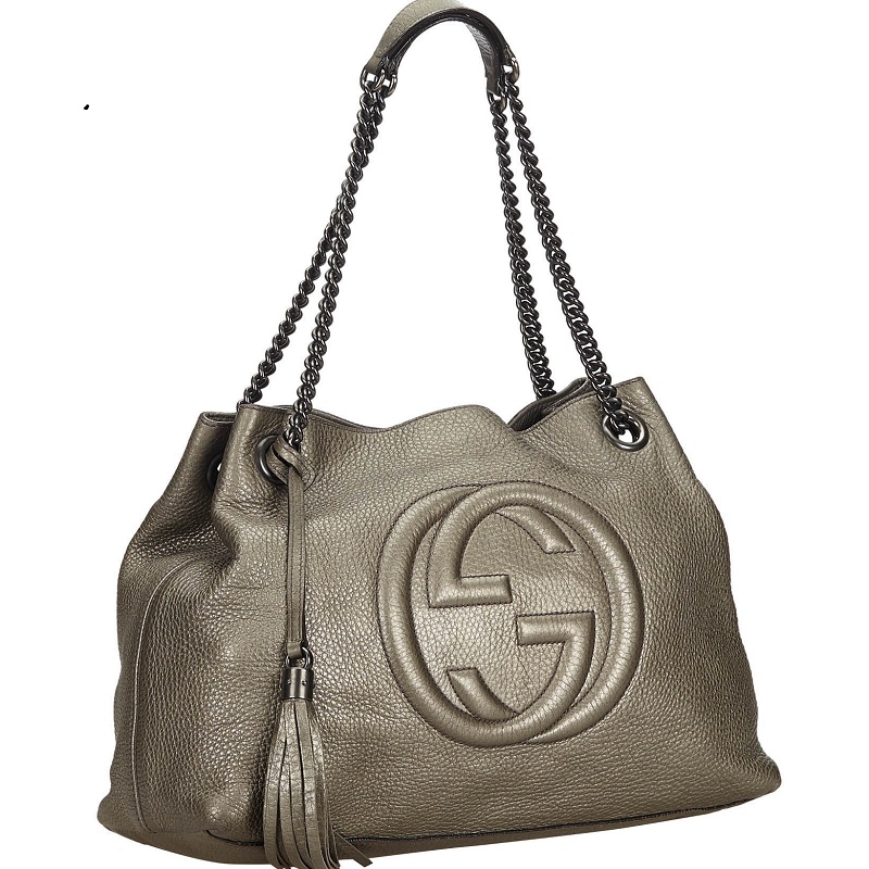 

Gucci Gray Soho Leather Chain Shoulder Bag, Grey