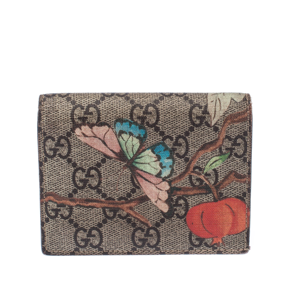 Gucci Multicolor Tian GG Supreme Canvas Card Case