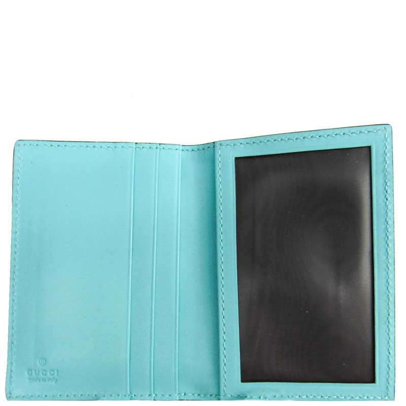 

Gucci Blue Leather Guccissima Card Case