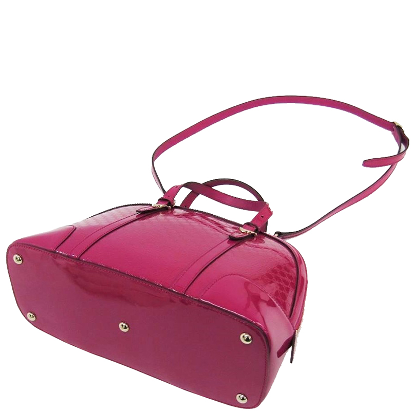 

Gucci Pink Patent Leather Micro Guccissima Bag