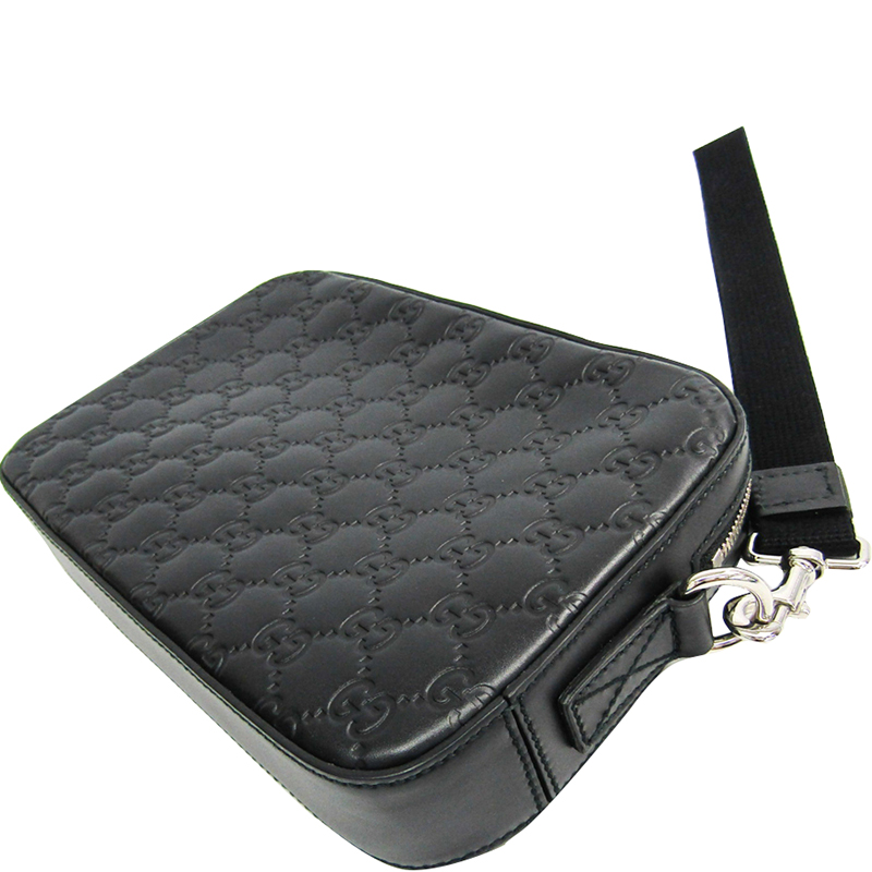 

Gucci Black Leather Guccissima Clutch Bag