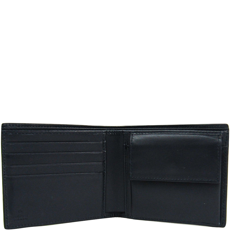 

Gucci Navy Calfskin Leather Guccissima Wallet, Navy blue