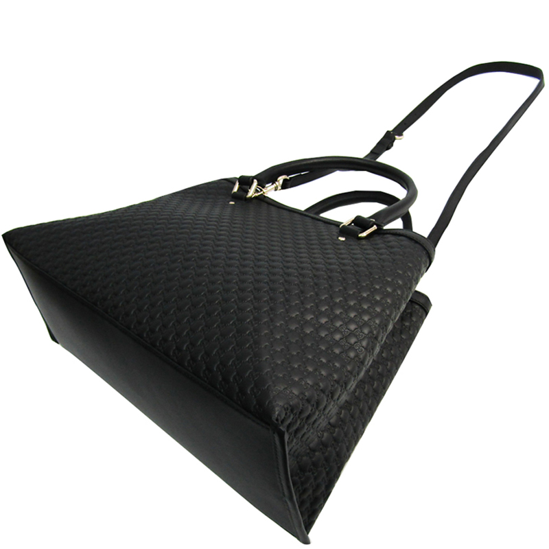 

Gucci Black Leather MicroGuccissima Satchel