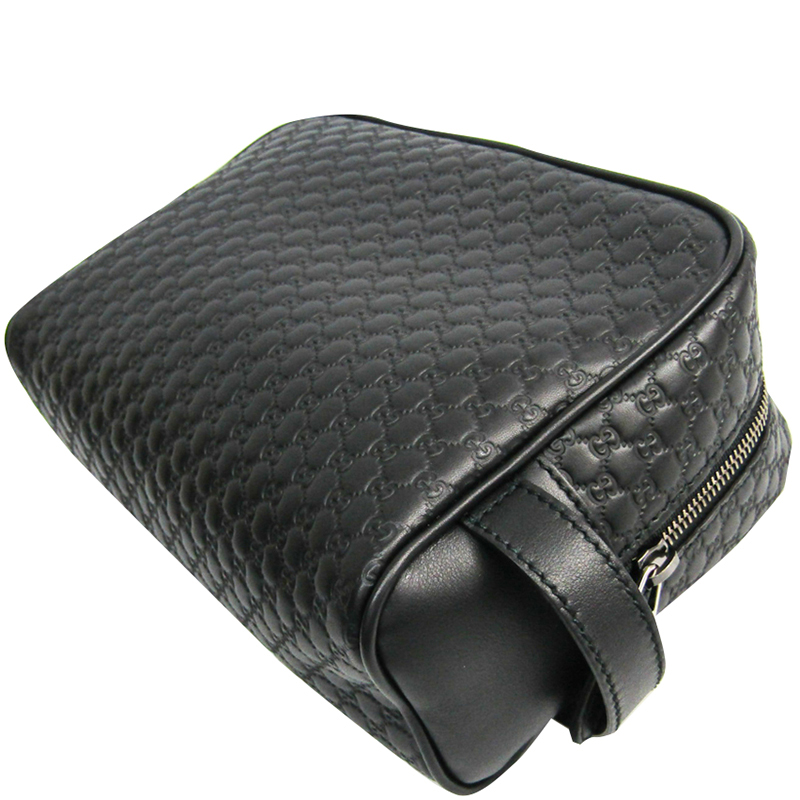 

Gucci Black Leather MicroGuccissima Clutch Bag
