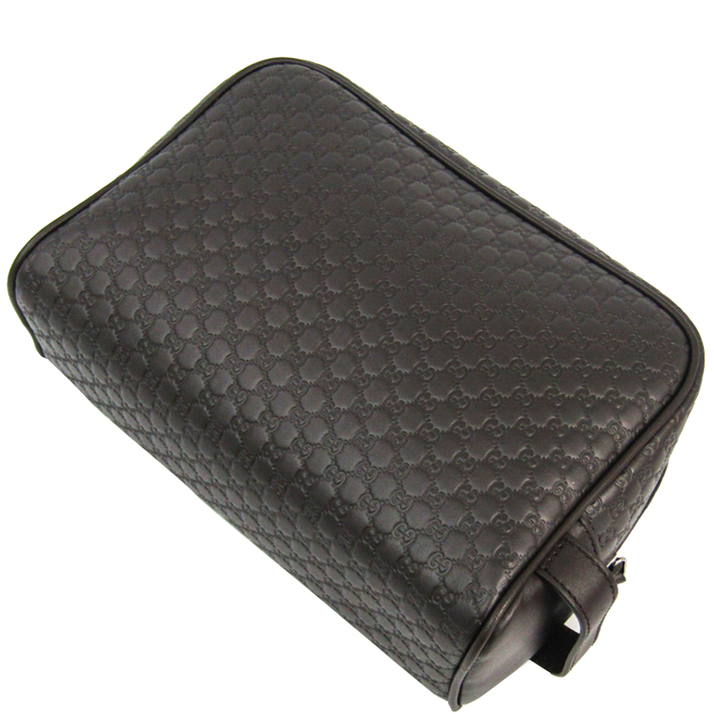 

Gucci Black Leather MicroGuccissima Clutch Bag