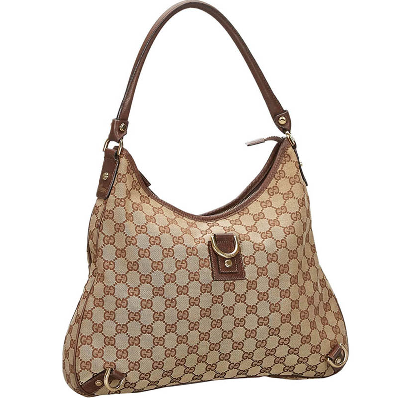 

Gucci Brown GG Canvas Abbey Shoulder Bag, Beige
