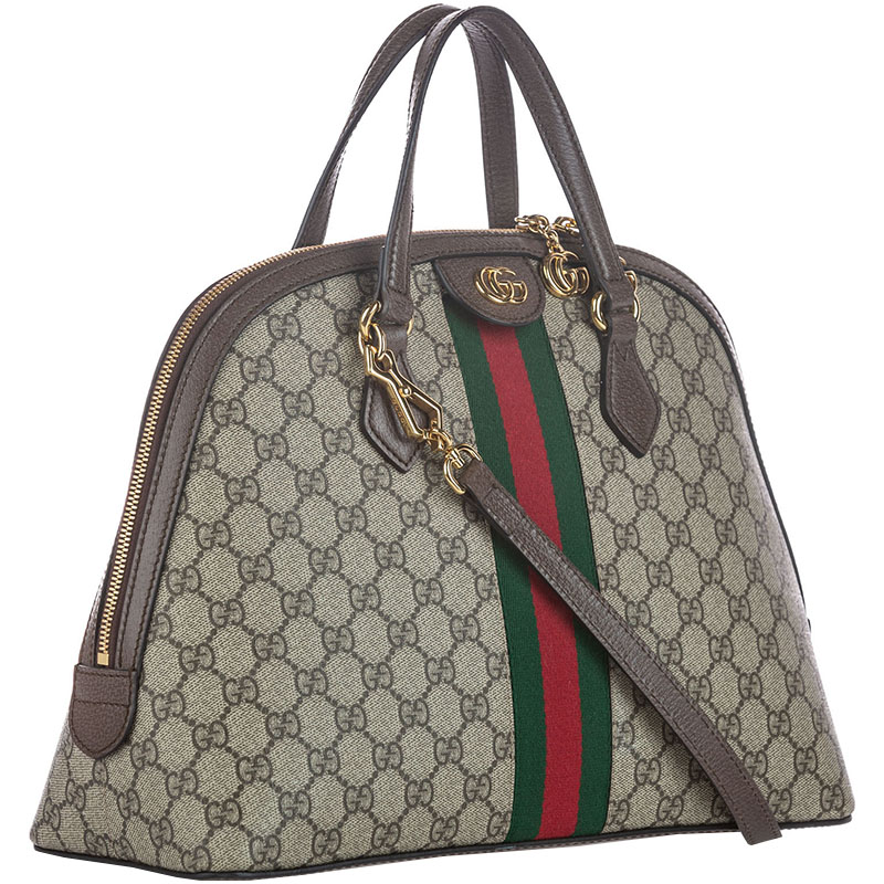 

Gucci Brown/Beige Coated Canvas GG Supreme Web Ophidia Everyday Bag