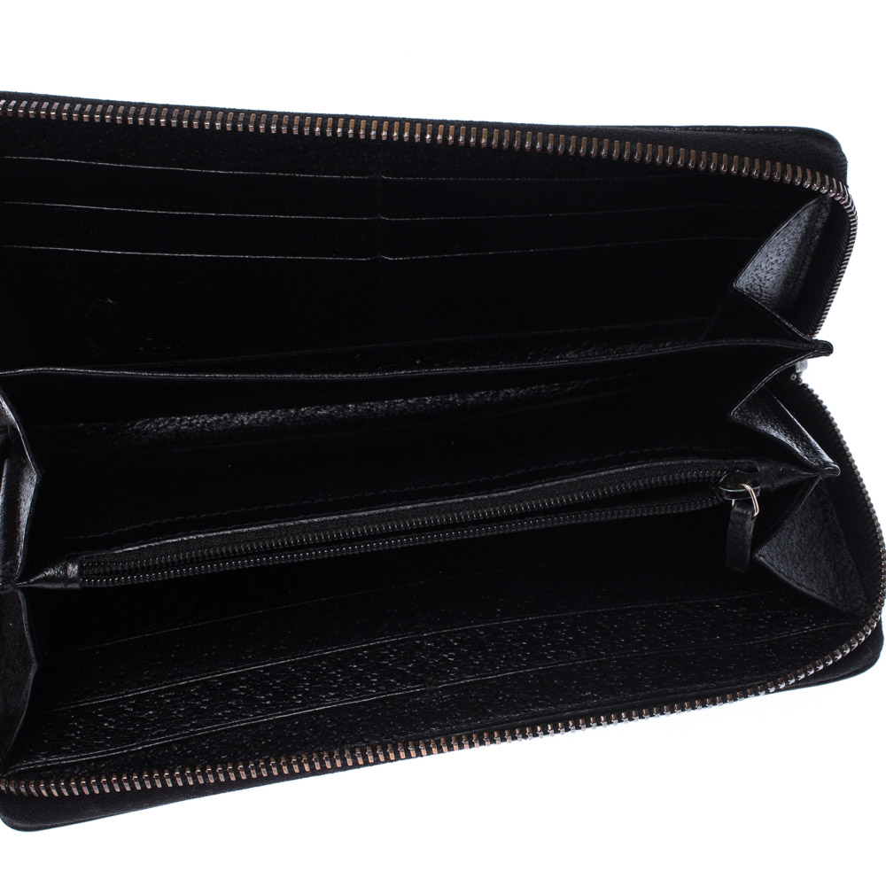 

Gucci Black GG Canvas Zip Around Wallet