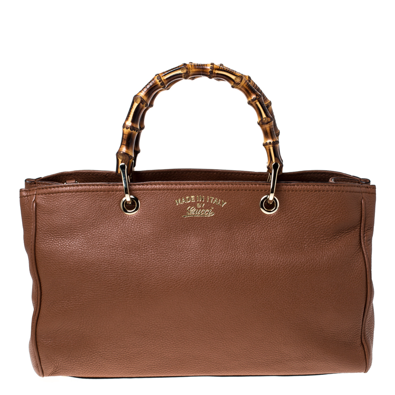 مملوكة مسبقًا حقيبة غوتشي بامبو شوبر جلد 