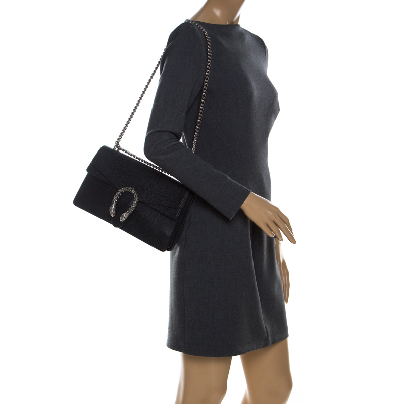 

Gucci Black Leather Small Dionysus Shoulder Bag