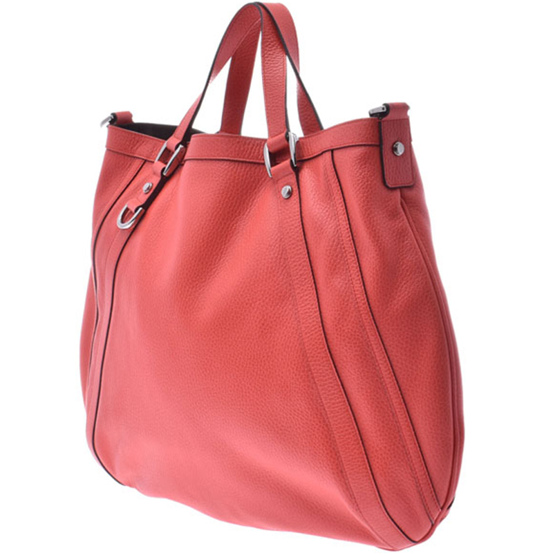 Gucci Red Leather Tote Bag