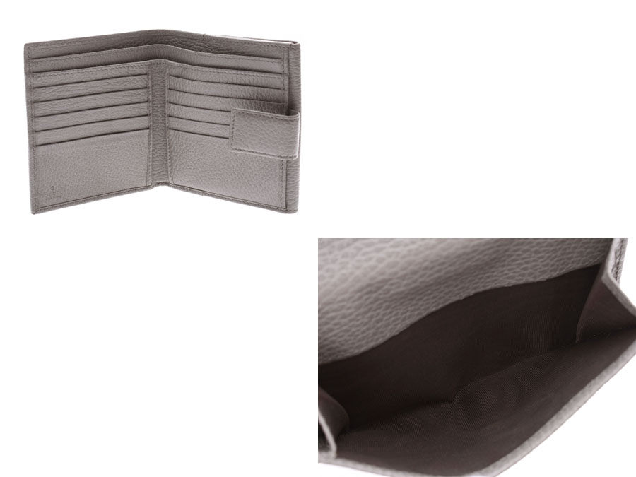 

Gucci Gray Leather GG Marmont Wallet, Grey
