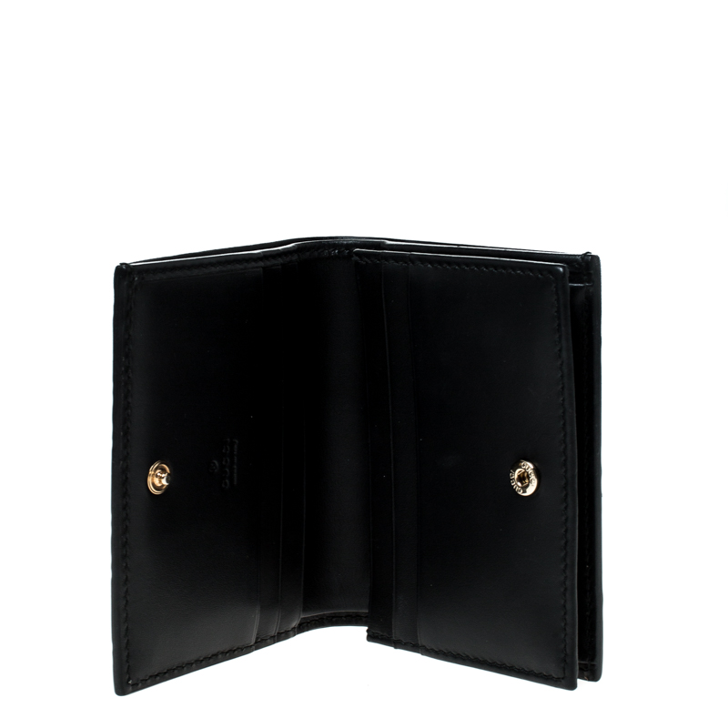 

Gucci Black Guccissima Leather Bow Bifold Wallet