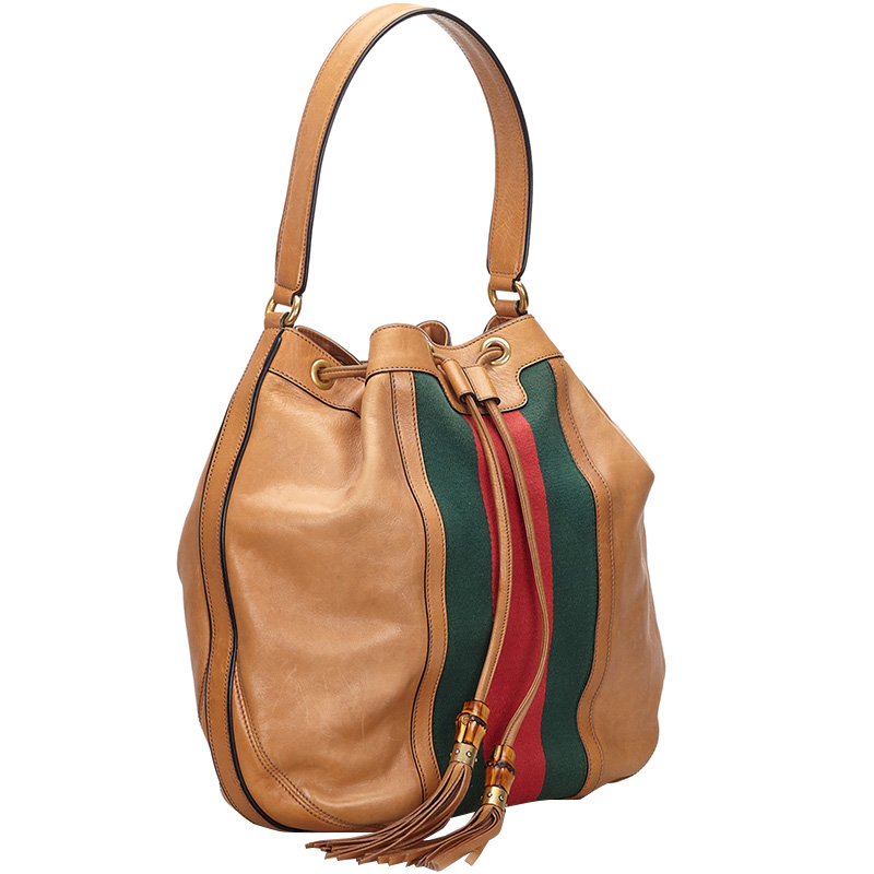 

Gucci Brown Web Leather Rania Shoulder Bag