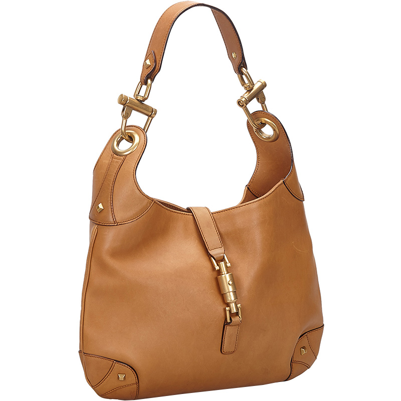 

Gucci Brown Leather Nailhead New Jackie Hobo