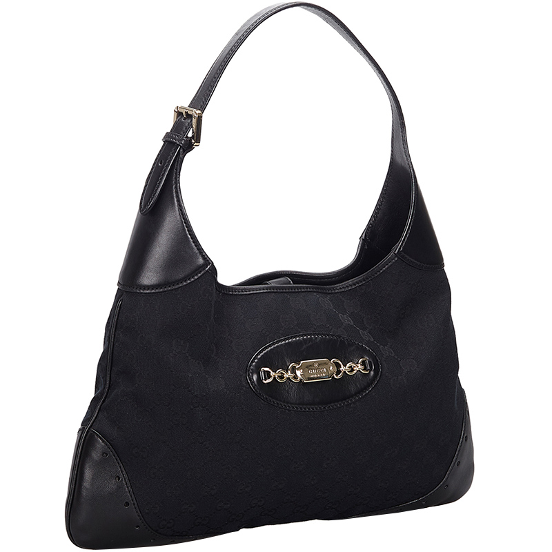 

Gucci Black GG Canvas Shoulder Bag