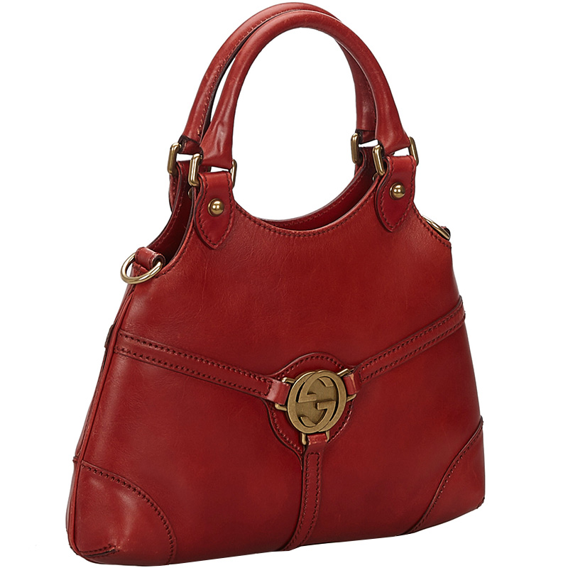 

Gucci Red Leather Reins Hobo Bag