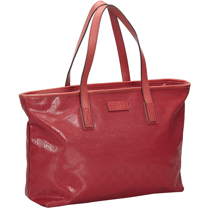 

Gucci Red GG Coated Canvas  Imprime Tote