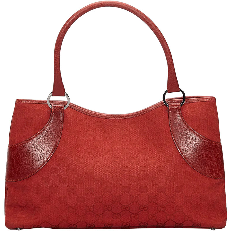 gucci red leather tote