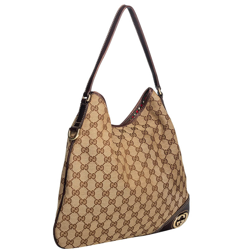 

Gucci Light Brown GG Jacquard Canvas New Britt Shoulder Bag