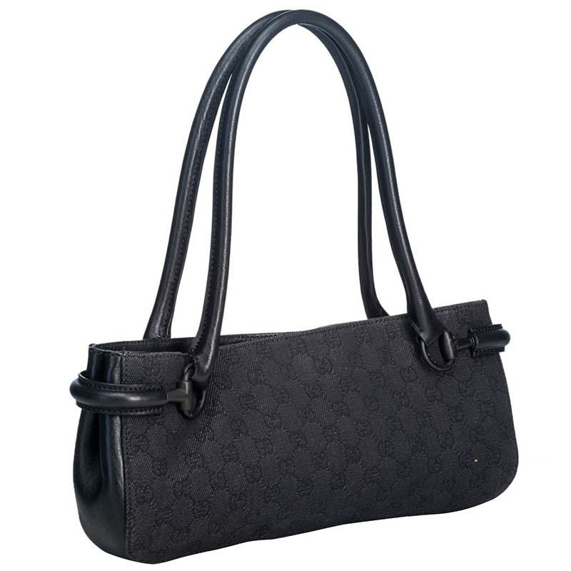 

Gucci Black GG Jacquard Baguette