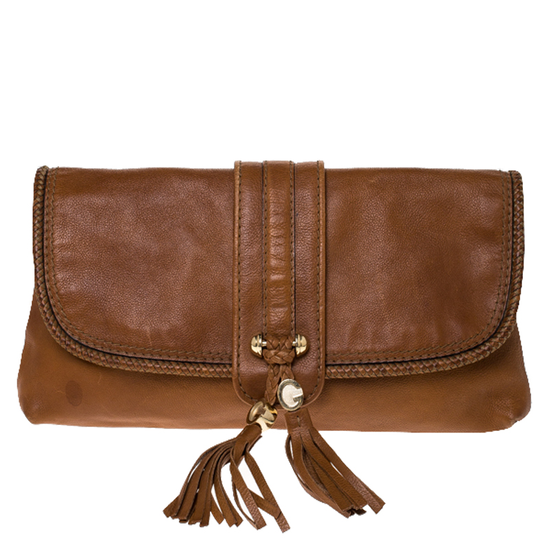 Pre Owned حقيبة كلتش غوتشي Marrakech  جلد عجل حُبيبي بيج جملية