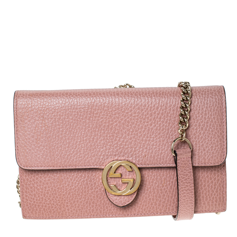 pink gucci wallet on chain
