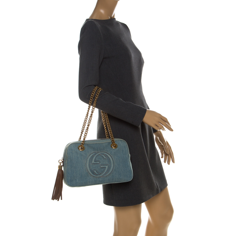 

Gucci Blue Denim Medium Soho Chain Shoulder Bag
